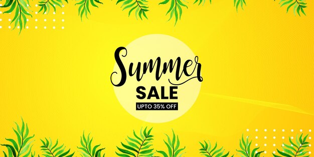 Summer Sale Yellow Green Background Professional Banner Multipurpose Design Free Vector