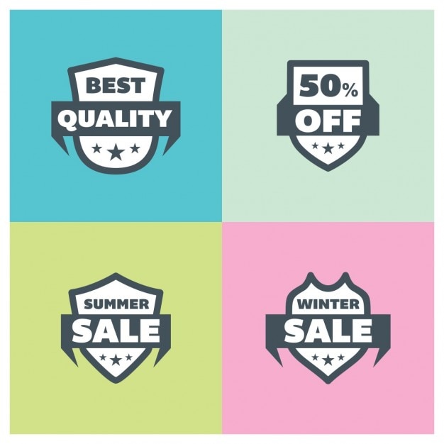 Free Vector summer sales badges