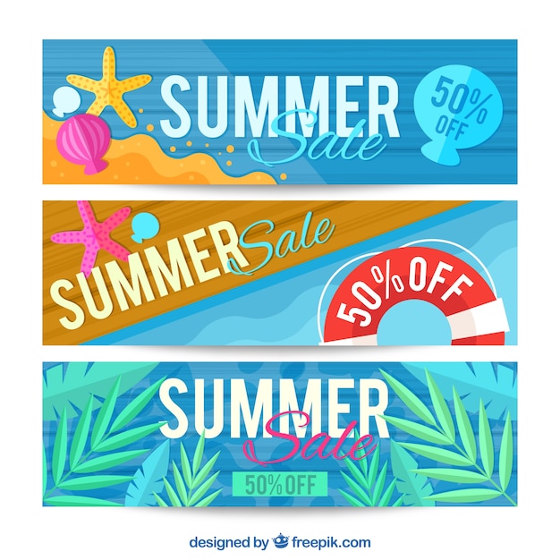 Summer sales, full color banners 