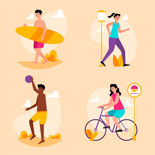 Free Vector summer sports illustration concept