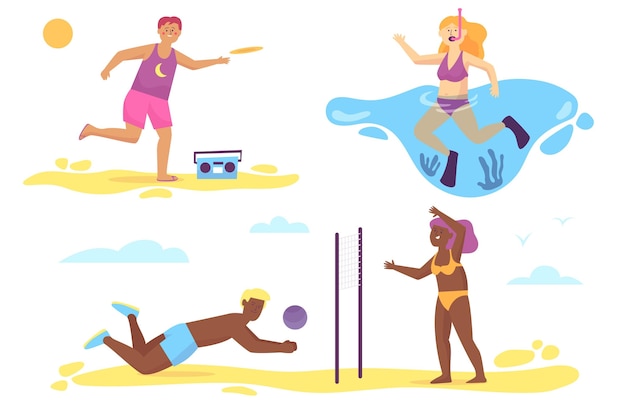 Free Vector summer sports illustration