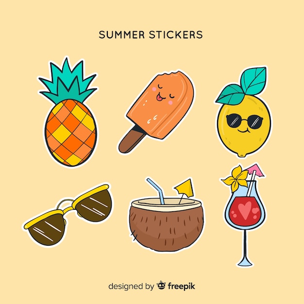 Summer sticker collection