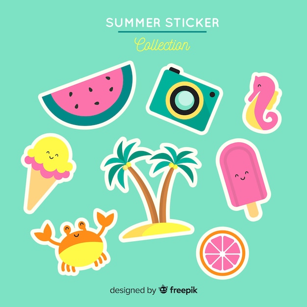 Summer sticker collection