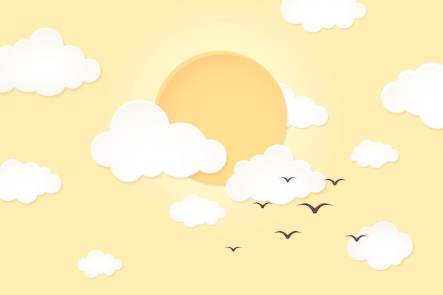 Free vector summer sun background, yellow 3d design vector