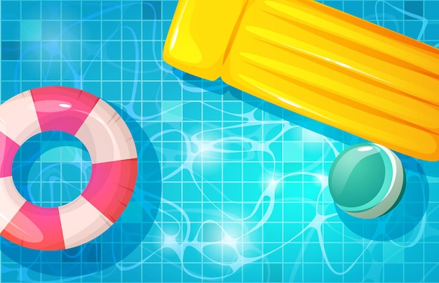 Free Vector summer swim pool water top view vector background