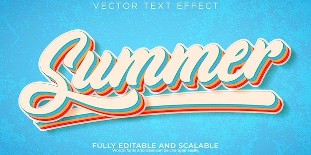 Summer text effect editable beach and travel text style