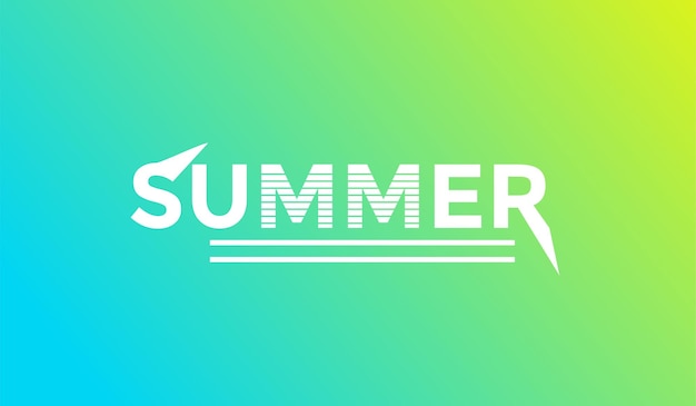 Free Vector summer text logo template design gradient