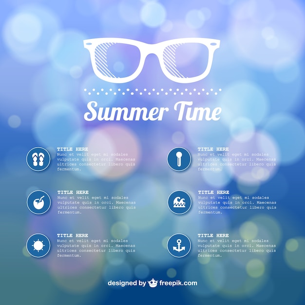 Free vector summer time abstract bokeh template