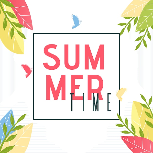 Summer Time Text in Frame. 