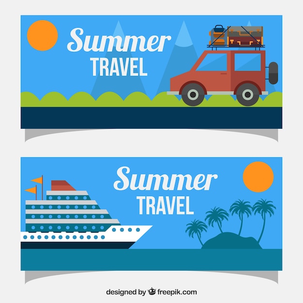 Summer travel banners