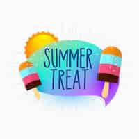 Free vector summer treat icecream and sun background