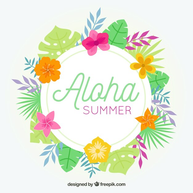 Summer tropical wreath