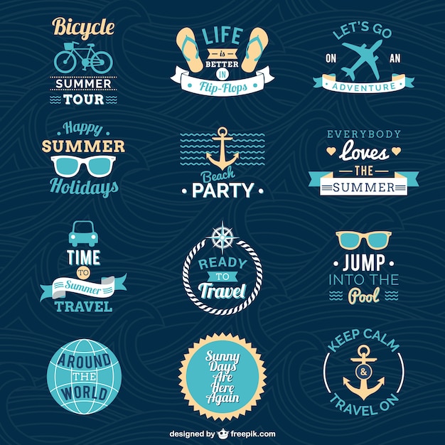 Free Vector summer vacation badges