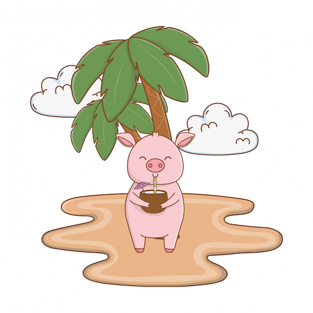 Free Vector summer vacation relax cartoon 