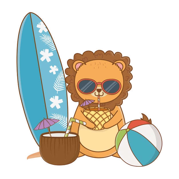 Free Vector summer vacation relax cartoon 