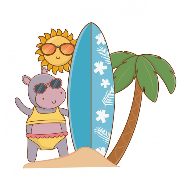 Free Vector summer vacation relax cartoon 