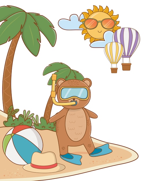 Free vector summer vacation relax cartoon