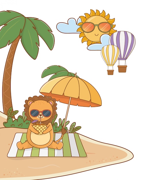 Free vector summer vacation relax cartoon