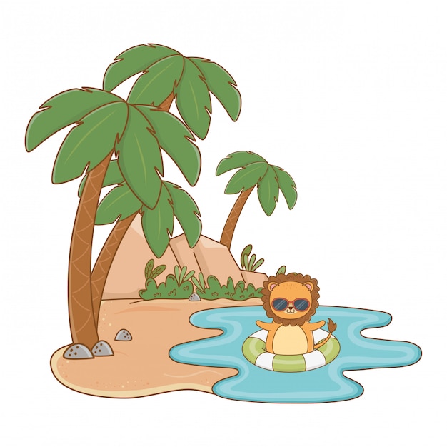 Summer vacation relax cartoon 