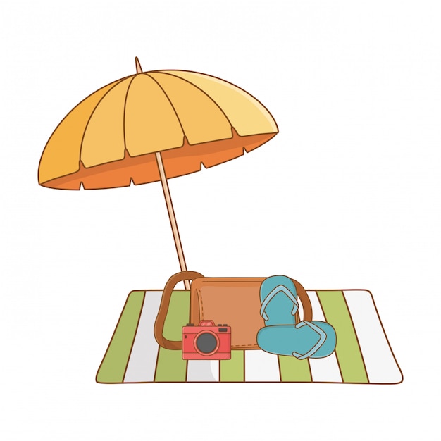 Summer vacation relax cartoon 