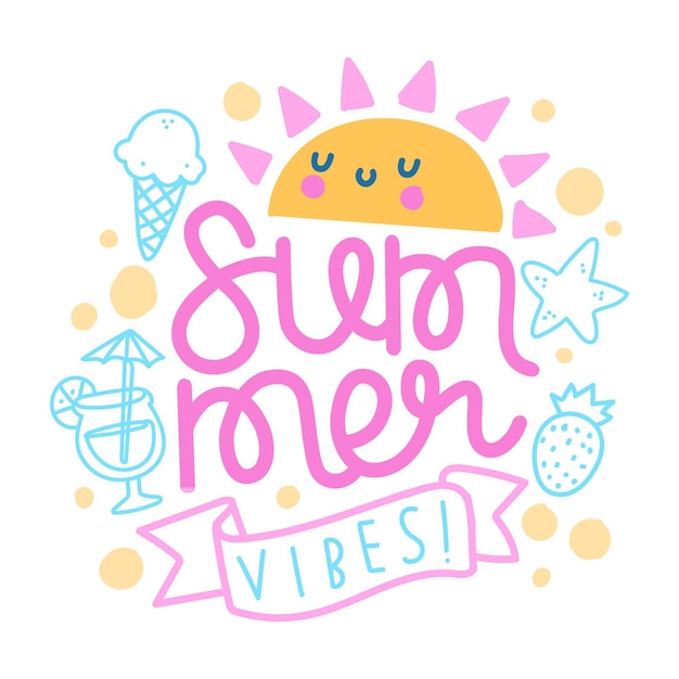 Summer vibes creative lettering