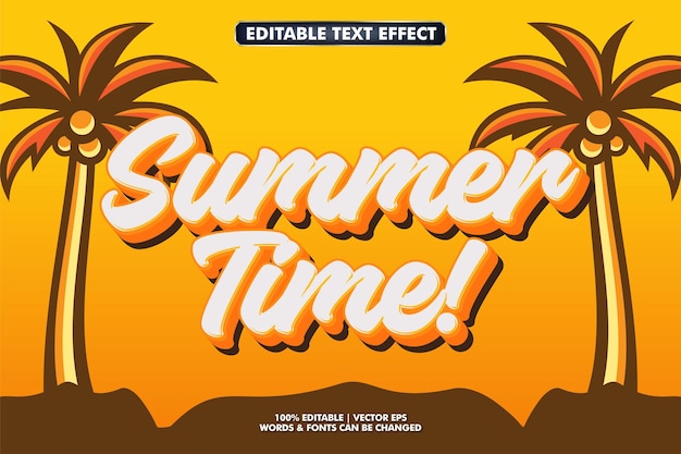 summer vibes editable text effect with background