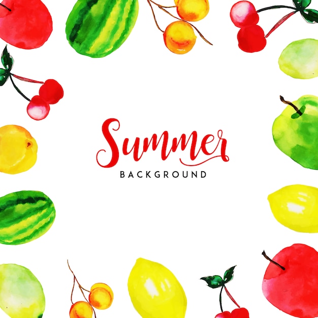 Summer Watercolor Fruits Multipurpose Background