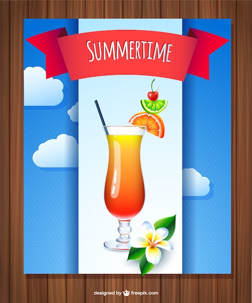 Summertime cocktail card