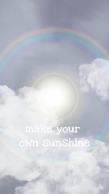 Free Vector sun halo vector sky template for social media story