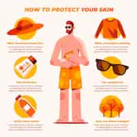 Free vector sun protection infographic flat design