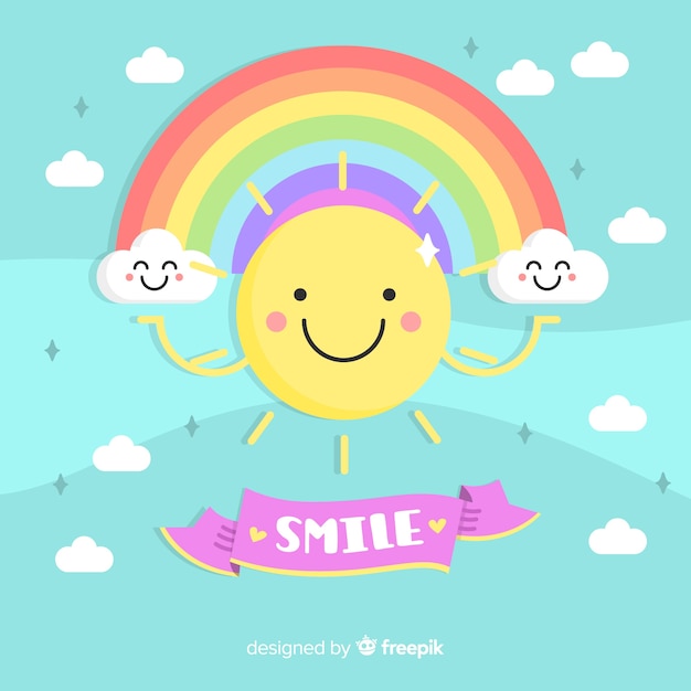 Free Vector sun smiling background