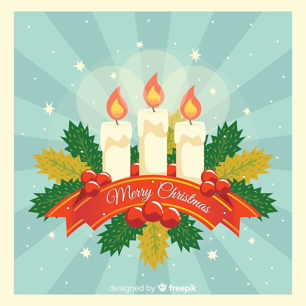 Sunburst candles christmas background