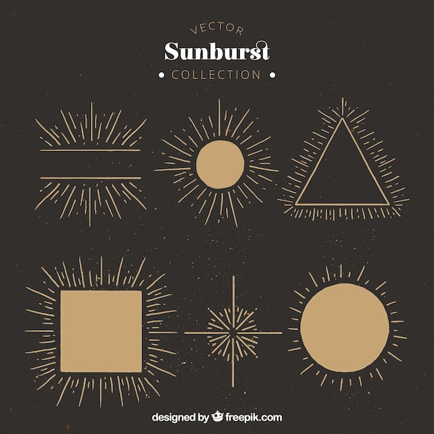 Free vector sunburst in different shapes