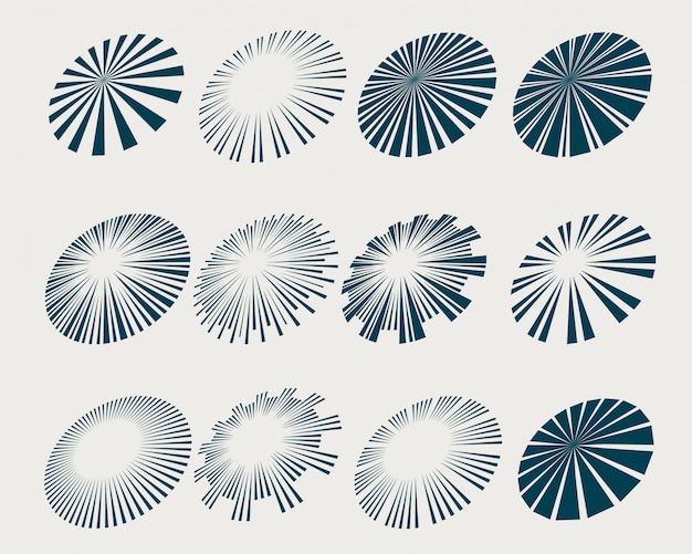 Free vector sunburst rays and beams set in perspective style