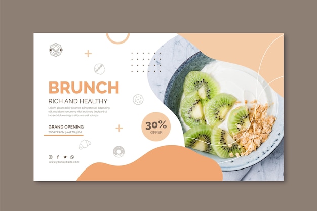 Sunday brunch horizontal banner template