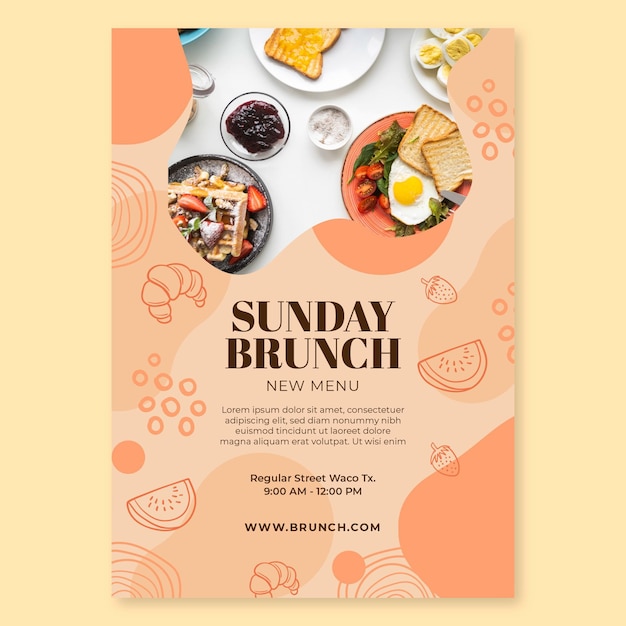 Sunday brunch poster template