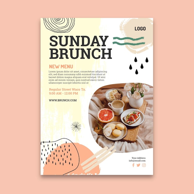 Sunday brunch poster template