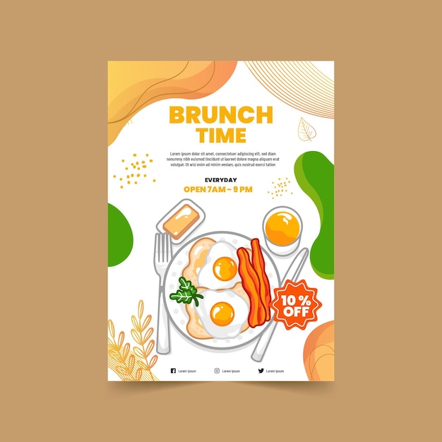 Sunday brunch vertical poster template