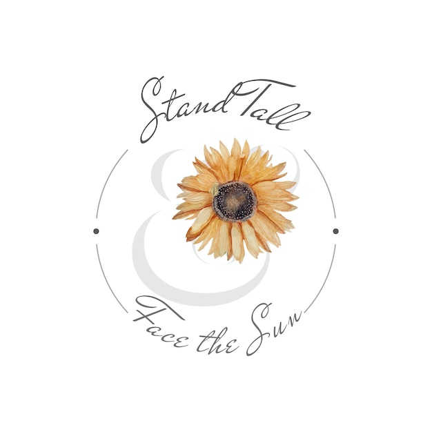 Free Vector sunflower blossom badge