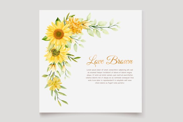 Sunflower floral invitation card set