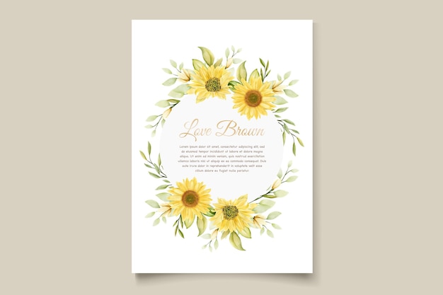 Sunflower floral invitation card set