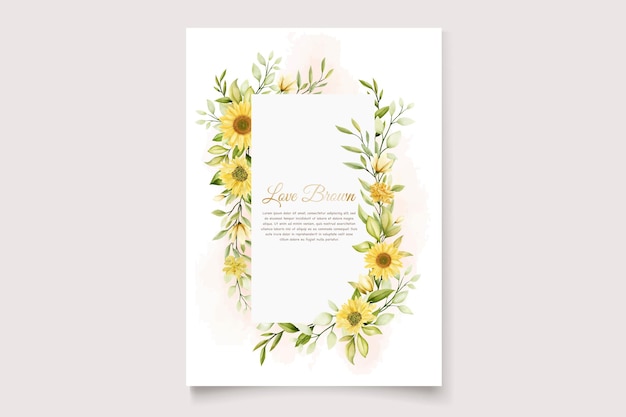 Sunflower floral invitation card set