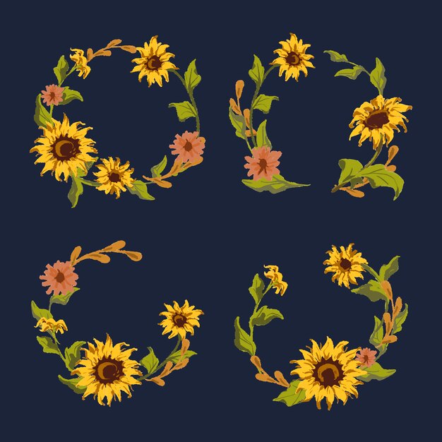 Sunflower wreath collection