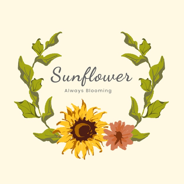 Free Vector sunflower wreath