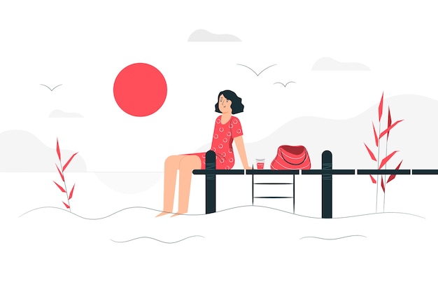 Free Vector sunny day illustration concept