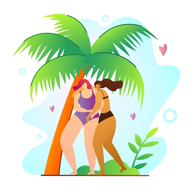 Free Vector sunny travel postcard tropic relaxation cartoon