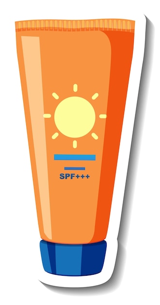 Free vector sunscreen lotion product cartoon sticker