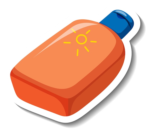 Free Vector sunscreen lotion product cartoon sticker