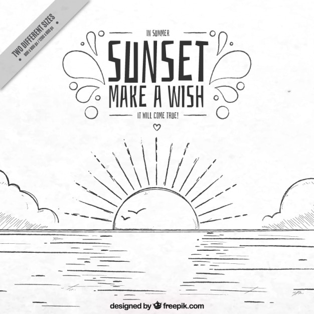 Free Vector sunset background hand drawn