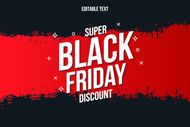 Super Black Friday Discount banner with Red Brush Stroke